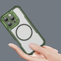 Leading Series Magnētiskais silikona viedtālruņa apvalks iPhone 16 Pro - zaļa