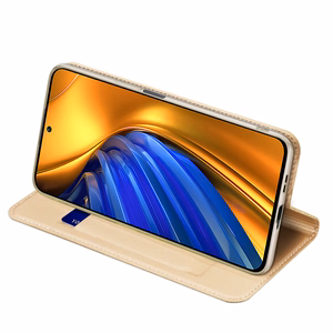 Dux Ducis Skin Pro atverams viedtālruņa apvalks Xiaomi Poco F4 5G zelta