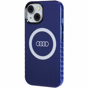 Audi IML Magnētiskais apvalks viedtālrunim iPhone 15/14/13 ar lielu logotipu - zils