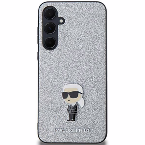 Karl Lagerfeld Fiksēts Mirdzošs Ikonik Logo Metal Pin viedtālruņa apvalks Samsung Galaxy A35 - sudraba