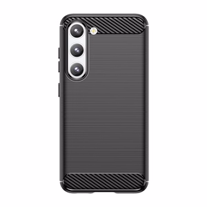 Carbon Case чехол для Samsung Galaxy S23+ гибкий силиконовый карбоновый чехол чёрный