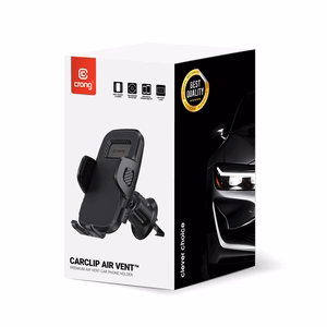 Crong Carclip Air Vent universāls automašīnas tālruņa turētājs ventilācijas restei, melns
