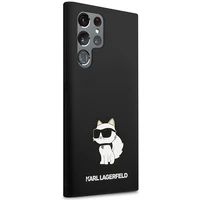 Karl Lagerfeld Silikona Choupette viedtālruņa apvalks Samsung Galaxy S24 Ultra - melns