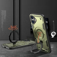 Hybrid Armor Trendy viedtālruņa apvalks ar MagSafe iPhone 16 - zaļš