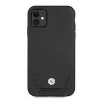 BMW ādas perforēts apvalks iPhone 11 / Xr - melns