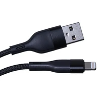 Maxlife MXUC-07 kabelis USB - Lightning 1,0 m 2,4A melns neilons