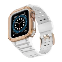 Aizsargājošā siksniņa Apple Watch 38/40/41mm bruņots apvalks - balta, rozā zelts