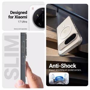 Crong Hybrid Clear Magnetic MagSafe vāciņš ierīcei Xiaomi 17 Ultra, caurspīdīgs