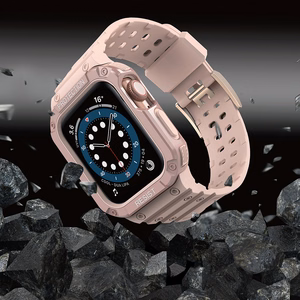 Protect Strap Ремешок для Apple Watch 42/44/45mm с бронированным чехлом - розовый