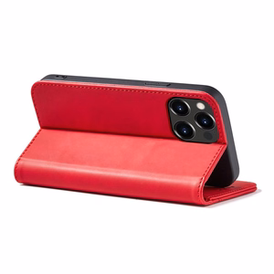 Magnet Fancy Case viedtālruņa apvalks iPhone 14 Plus ar flip vāciņu, maku funkciju un statīvu - sarkanās krāsas