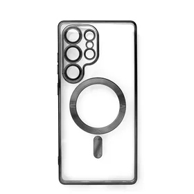 Elektroplēts apvalks ar MagSafe galvanizēts iPhone 16e - melns