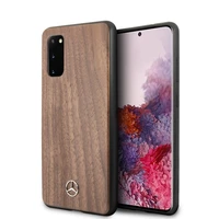 Mercedes Wood Line Walnut viedtālruņa apvalks Samsung Galaxy S20 – brūns