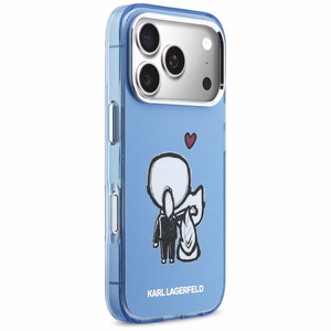 Karl Lagerfeld Karl & Choupette Back MagSafe Maciņš for iPhone 17 Pro - zils