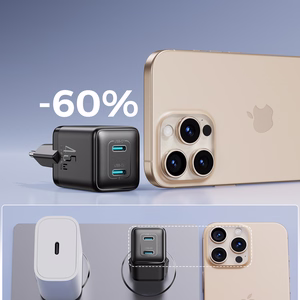 Joyroom JR-TCG17 sienas lādētājs, 45 W, 2 × USB-C (EU spraudnis), melns
