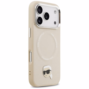Karl Lagerfeld Karl Pin Magnētiskais viedtālruņa apvalks iPhone 17 Pro Max - Bēšs