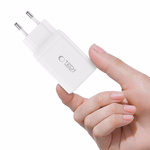 Tech-Protect NC45W-GAN 2-PORT PD45W lādētājs + TYPE-C kabelis - balts