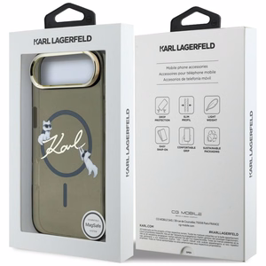 Karl Lagerfeld IML Choupettes Karl Script Logo MagSafe iPhone Air Maciņš - melns