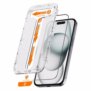 Crong EasyShield 2-Pack rūdīta stikla ekrāna aizsargi iPhone 16 / 15, 2 gab.