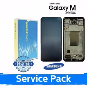 LCD displejs saderīgs ar Samsung M356 M35 5G melns ar rāmi (Service Pack)