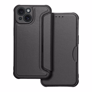 RAZOR grāmatas tipa viedtālruņa apvalks IPHONE 15 melns