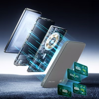 Blavec Portatīvais lādētājs 5000mAh BJ-04 Īpaši Plāns 7,8mm - Type C - 22,5W magnētiskā Magsafe 3 in 1 (PBBJ04-MC5G) pelēka stikls