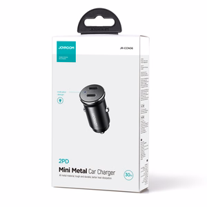 Joyroom JR-CCN06 30W 2x USB-C mini automašīnas lādētājs metāla - melns