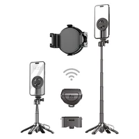 Blavec Selfie statīvs Alumīnija Coco Mini P-05 MagSafe statīvs + attālās vadības pults + turētājs 0,41 metri - melns