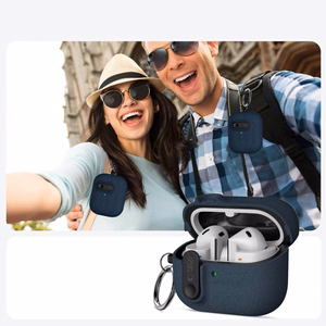 Tech-Protect plāns vāciņš ar āķi Samsung Galaxy Buds 3 / 3 FE / 3 Pro - tumši zils