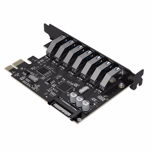Orico PVU3 PCIe paplašināšanas karte ar 7 USB 3.0 pieslēgvietām galddatoriem – melns