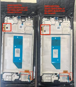 LCD screen Xiaomi Redmi Note 14 4G (Europe) ar touch screen ar frame Midnight Melns original (service pack)