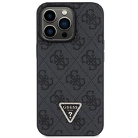 Guess GUHCP13LP4TDSCPK apvalks iPhone 13 Pro / 13 - melns krustenisks 4G metāla logotips