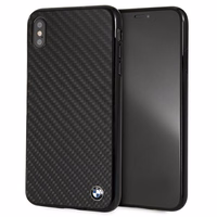 BMW Siganture Carbon viedtālruņa apvalks iPhone Xs Max - melns