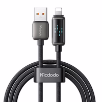 Mcdodo CA-5250 USB-A-uz Lightning kabelis, LED displejs, 1,2 m