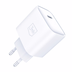 3mk Rayo Charger 20W PD3.0 PPS USB-C Wall Charger + USB-C / USB-C 3A 60W Cable - White