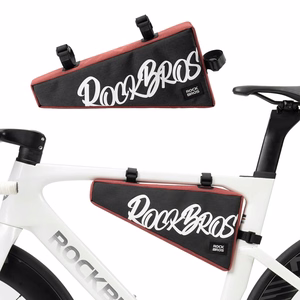 Rockbros G008 Flash Journey trīsstūra velosipēda rāmja soma XL 1.9 l - melna un sarkana