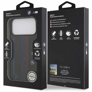BMW M Kevlar Lines & Logo MagSafe Чехол для iPhone 17 Pro Max - чёрный