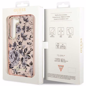 Guess GUHCS23MHCFWSP S23+ S916 rozā/rozā cietais apvalks Flower Collection