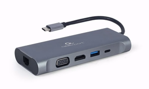 Gembird A-CM-COMBO7-01 klēpjdatora doks/portu replikators USB 3.2 Gen 1 (3.1 Gen 1) Type-A pelēks