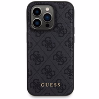 Guess 4G Metal Logo viedtālruņa apvalks komplekts iPhone 13 Pro Max + 5000mAh Magnētiskā portatīvais lādētājs - melna
