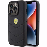Ferrari dygsnots metāla logotipa apvalks iPhone 15 Pro – melns