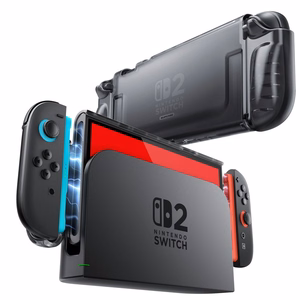 Supcase Crystal apvalks Nintendo Switch 2 - caurspīdīgi melns