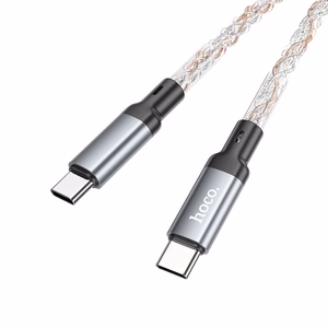 Кабель USB C to USB C Hoco 3A 60W LED 1 м U112 серый