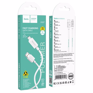 Kabelis USB-A uz Micro USB Hoco 2,4A 1 m X107 balts