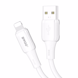 BWOO X329L silikona kabelis USB – Lightning 3A 1m balts