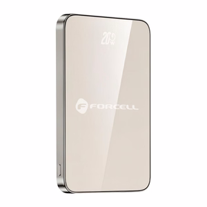 Portatīvais lādētājs saderīgs ar MagSafe Forcell F-Energy SuperSlim F5K8 QC4.0 PD3.0 15W 5000 mAh titāna dykuma krāsa