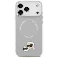 Karl Lagerfeld Karl & Choupette Pins Magnētiskais apvalks viedtālrunim iPhone 17 Pro - pelēks