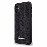 Guess Disco Metāla uzraksts viedtālruņa apvalks iPhone 11 / Xr - melns