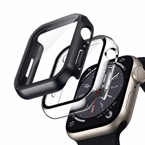 Crong Hybrid Watch Case aizsargvāciņš ar integrētu stiklu Apple Watch 44 mm, caurspīdīgs