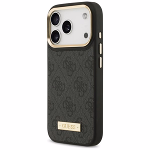 Guess 4G Logo Plate Magnētiskais apvalks iPhone 17 Pro - melns