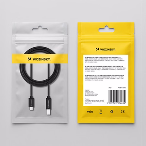 Wozinsky WKDDY1S USB-B - USB-C kabelis 1m - melns